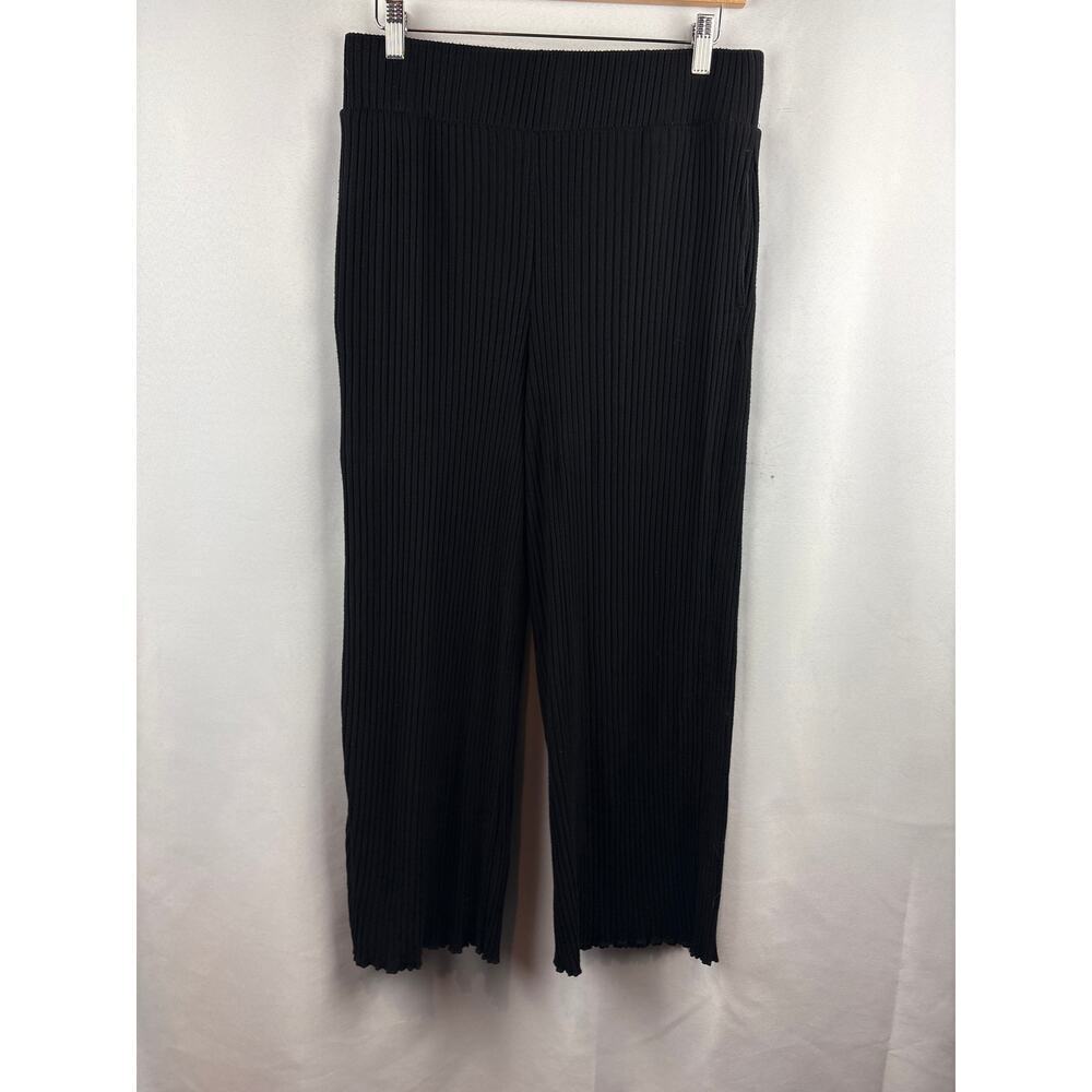 Women’s Catherine MaLandrind Large Black Ribbed Lounge Pants